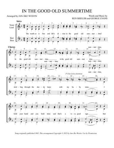 IN THE GOOD OLD SUMMERTIME (arr. Jan-Ake Westin)