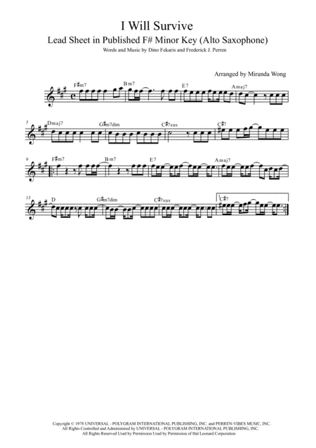 I Will Survive (arr. Miranda Wong)