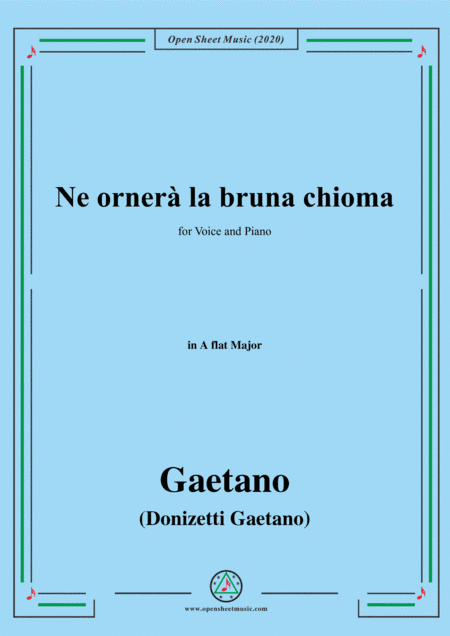 Donizetti-Ne ornera la bruna chioma,in A flat Major,for Voice and Piano (arr. MSM)