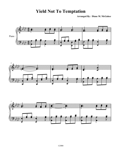 Yield Not To Temptation (arr. Diane M. McGahee)