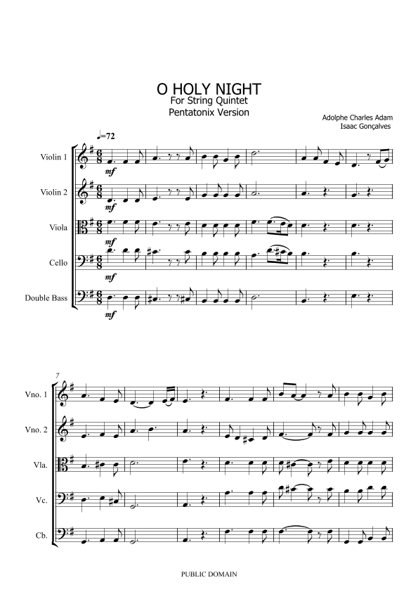 O HOLY NIGHT (arr. Isaac Gonçalves)