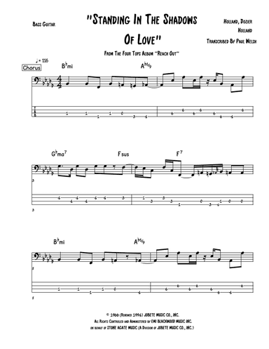Standing In The Shadows Of Love (arr. Accubass)