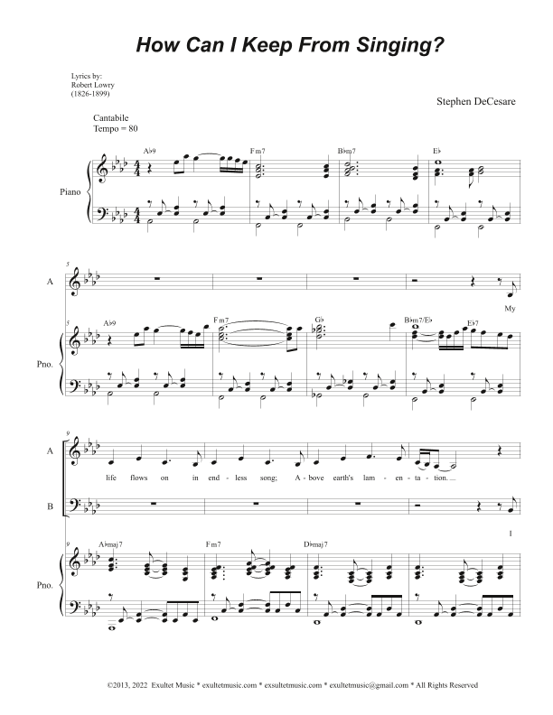 How Can I Keep From Singing? (SAB)