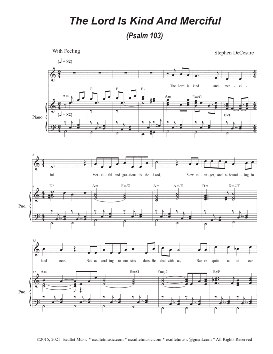 The Lord Is Kind And Merciful (Psalm 103) (Vocal solo)