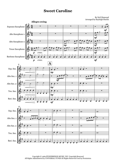 Sweet Caroline (arr. Kayleigh Huelin)