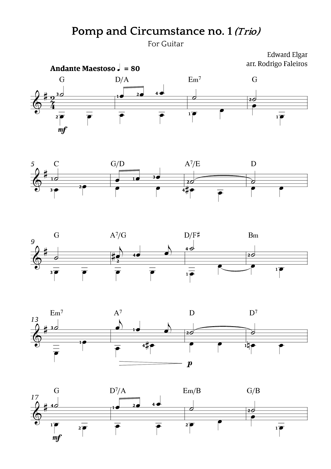 Pomp and Circumstance no. 1 (Trio) (arr. Rodrigo Faleiros)