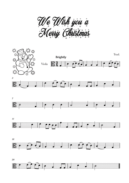We Wish you a Merry Christmas (for Viola) (arr. Cadenza Editions)