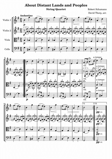 Two Pedagogical Easy String Quartets (arr. David Thorp)