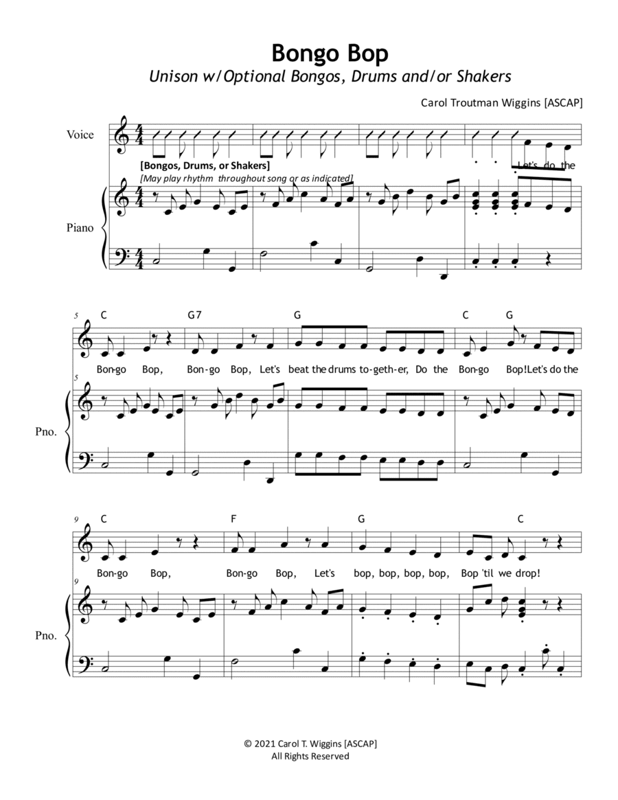 Bongo Bop (Unison w/Bongos, Drums, or Shakers)