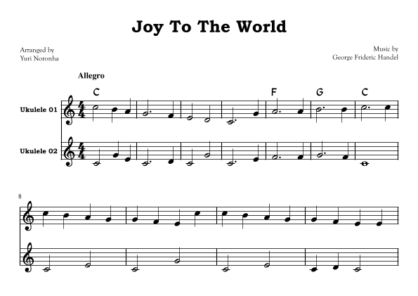 Joy To The World - For Ukulele Duet (arr. Yuri Noronha)