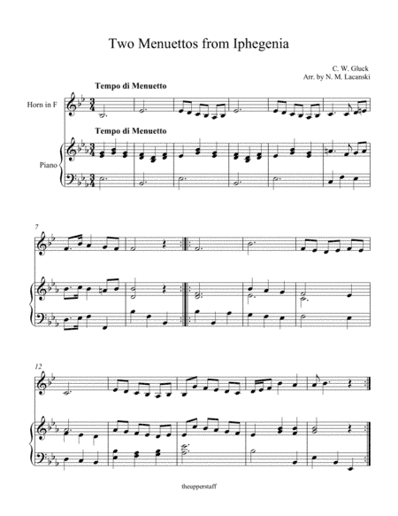 Two Menuettos from Iphegenia (arr. Nick Lacanski)