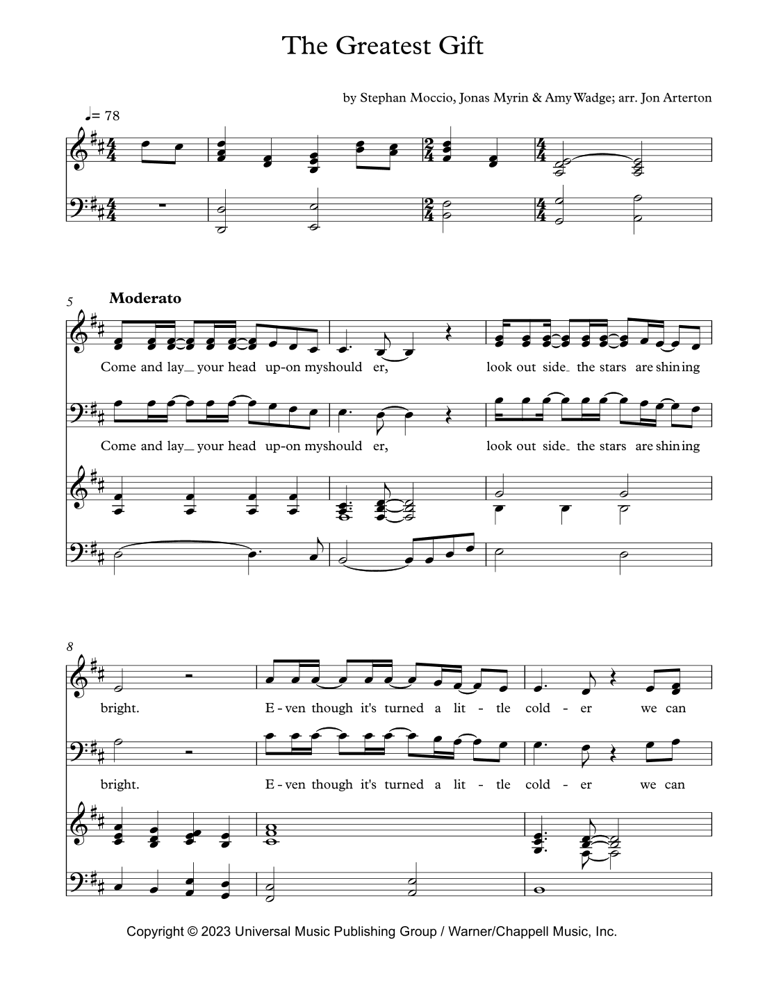The Greatest Gift (arr. Jon Arterton)