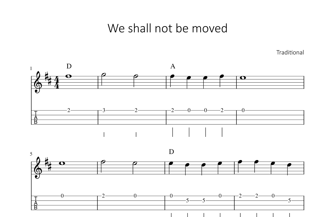We shall not be moved (arr. songbooks.info)