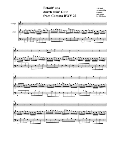Ertödt' uns durch dein' Güte from Cantata BWV 22 (Arrangement for trumpet and organ) (arr. Gil Garty)