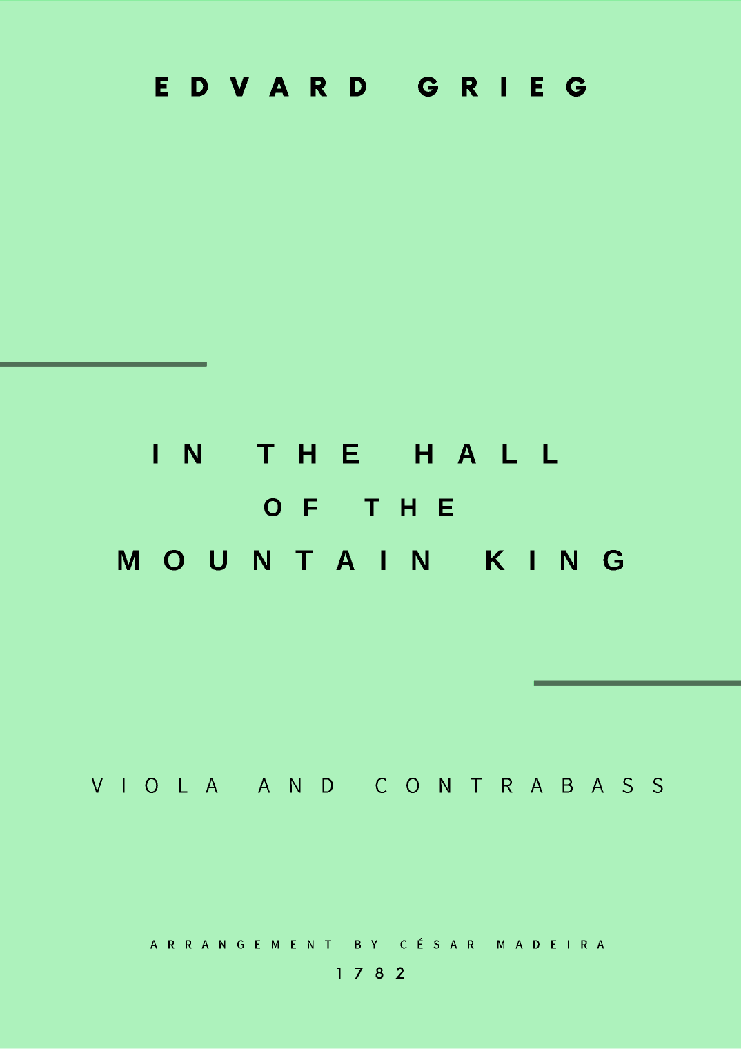 In The Hall Of The Mountain King - Viola and Contrabass (Full Score and Parts) (arr. César Madeira)