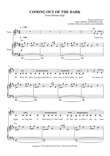 Coming Out Of The Dark (arr. SCMusic)