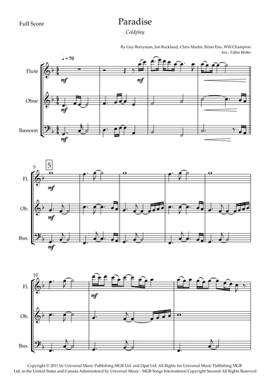Paradise (arr. Fabio Britto)