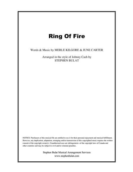 Ring Of Fire (arr. Stephen Bulat)