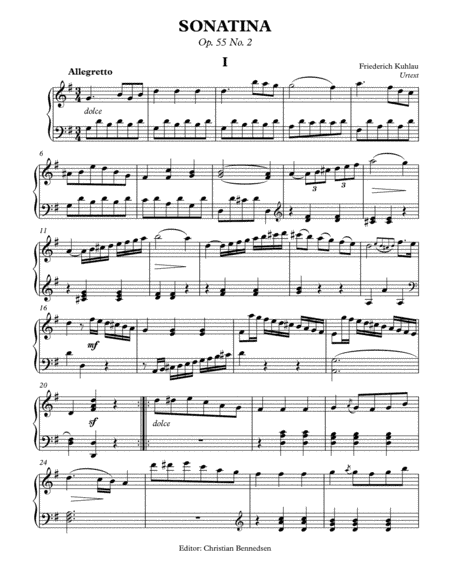 Kuhlau -Sonatina Op. 55 No. 2 (arr. Christian Bennedsen)