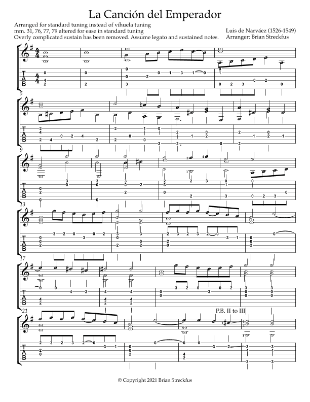 La Canción del Emperador (arr. Brian Streckfus)