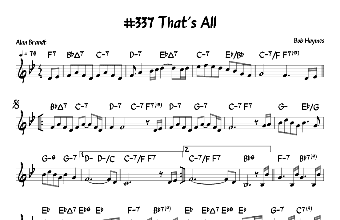 That's All (arr. John Fries)