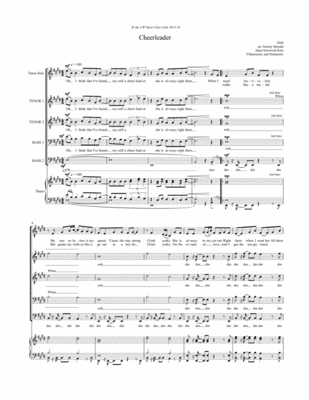 Cheerleader (arr. Jeremy Morada)