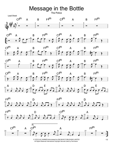Message In A Bottle (arr. Philip Jackson)