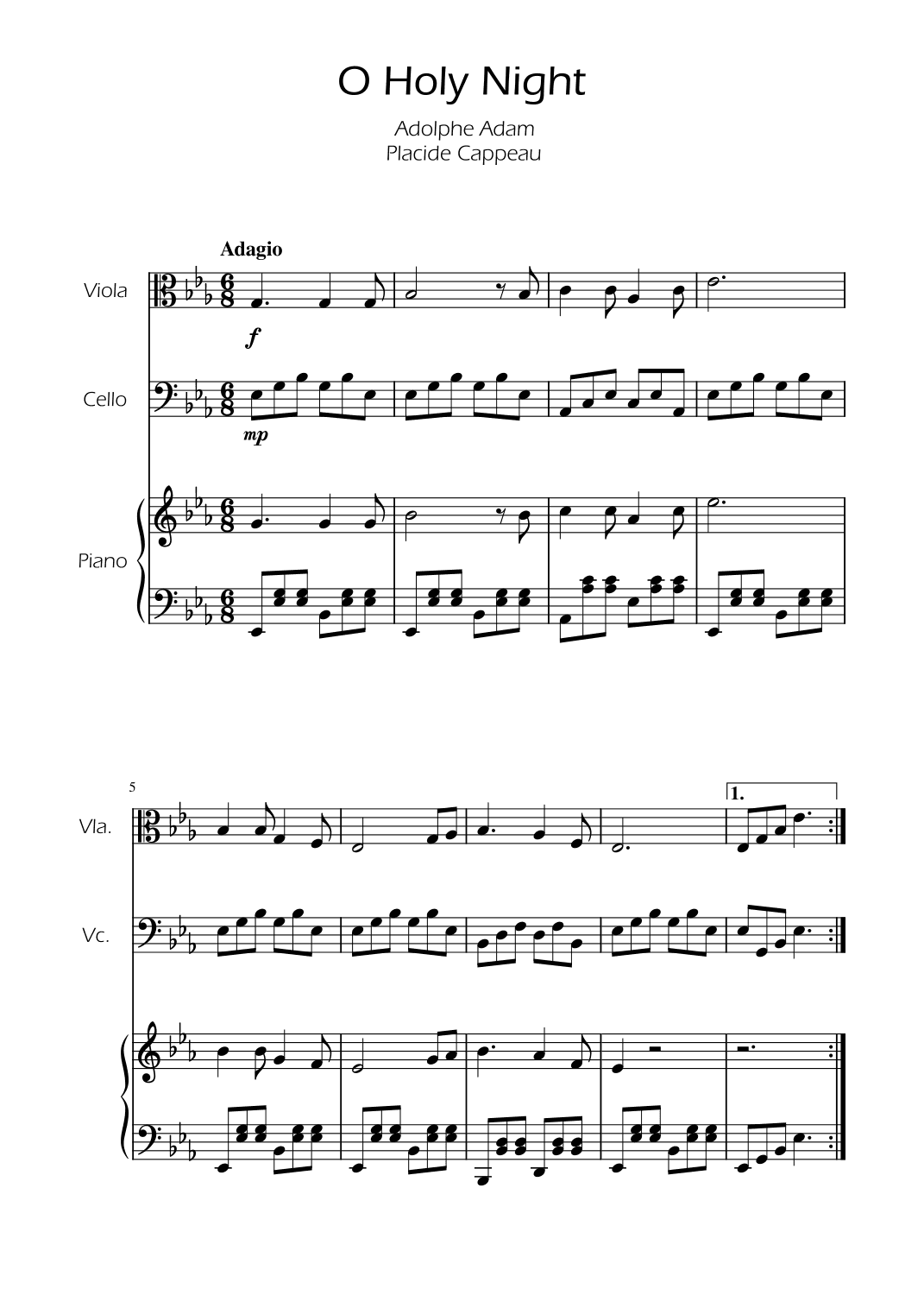O Holy Night - Viola and Cello Duet w/ Piano (arr. Ygor Nunes)