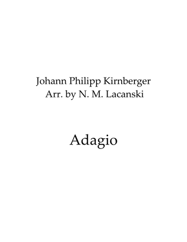 Adagio (arr. Nick M Lacanski)