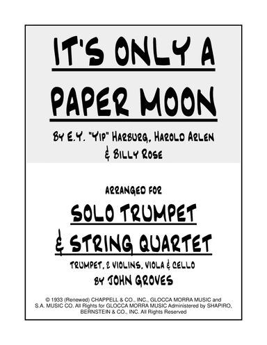 It's Only A Paper Moon (arr. John Groves)