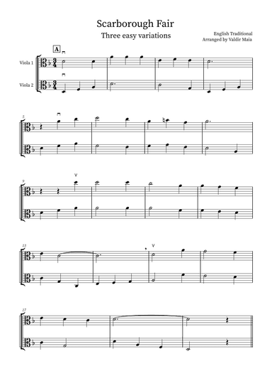 Scarborough Fair - 3 easy variations (arr. Valdir Maia)
