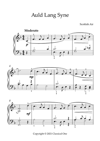 Scottish Air - Auld Lang Syne(With Note name) (arr. MPS)
