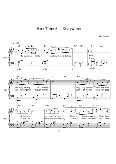 Here, There And Everywhere (arr. The Beatles)