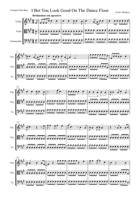 I Bet You Look Good On The Dancefloor (arr. John Bass)