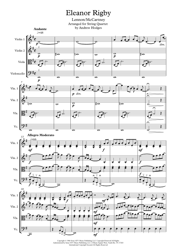Eleanor Rigby (arr. Andrew Hodges)