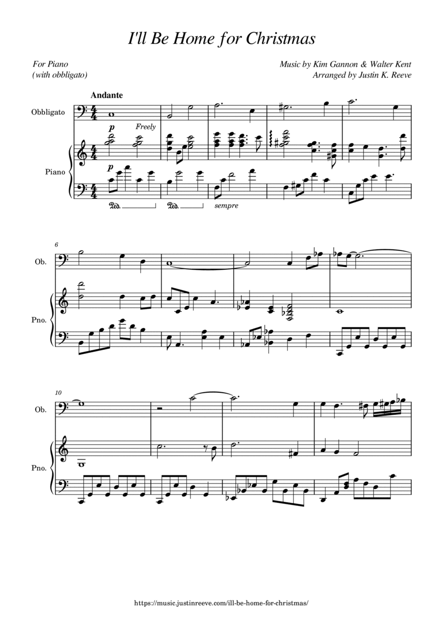 I'll Be Home For Christmas (arr. Justin K. Reeve)