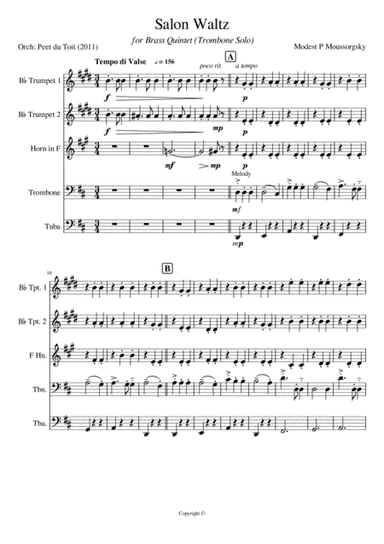 Salon Waltz - MP Moussorgsky (Trbn. solo) (arr. Peet du Toit)