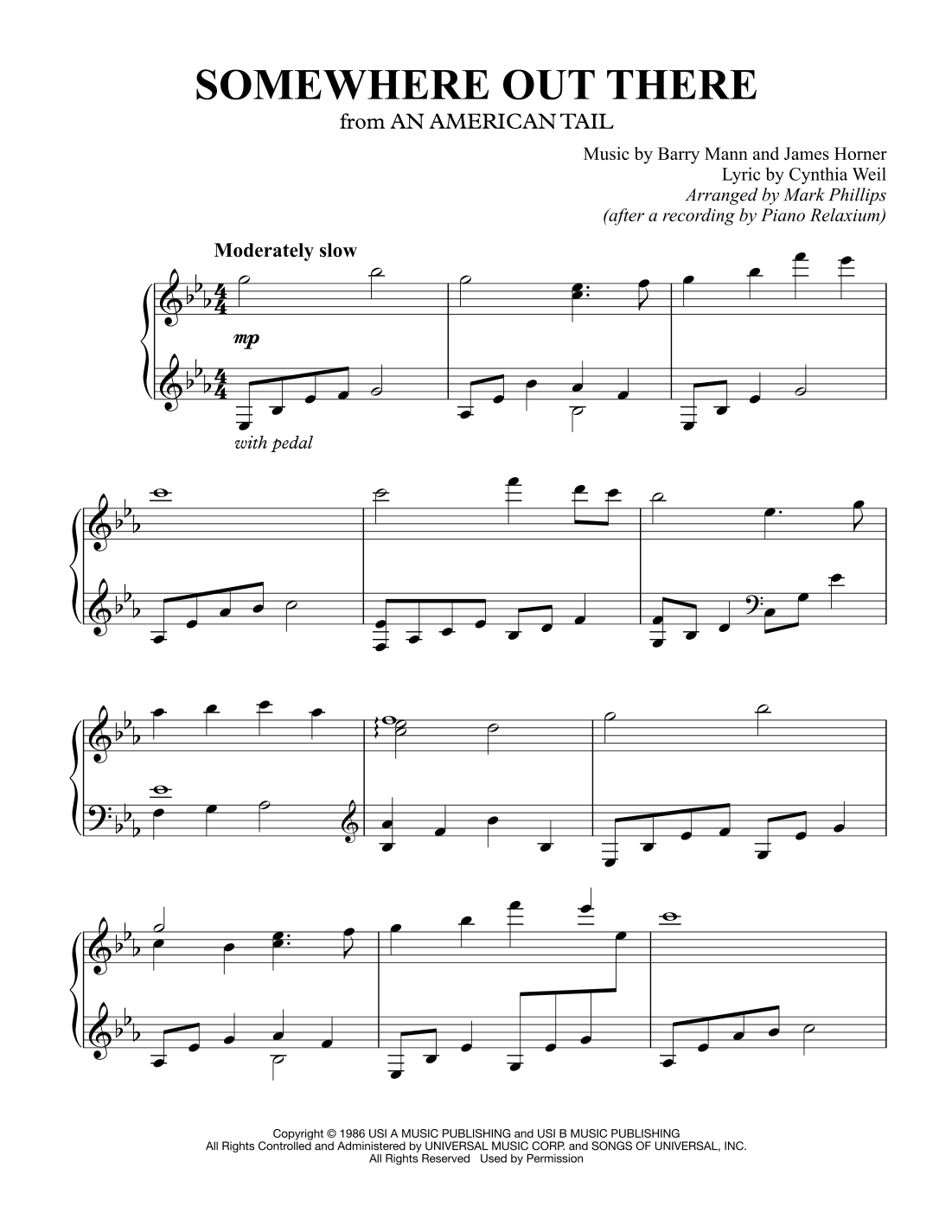 Somewhere Out There (arr. Mark Phillips)