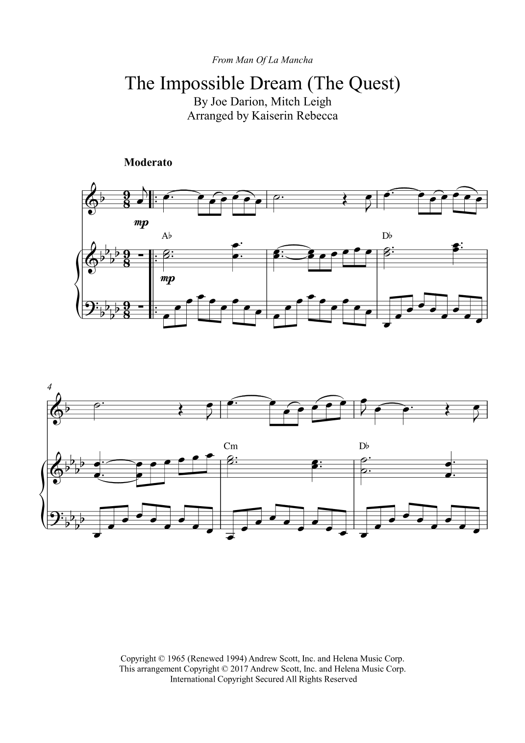 The Impossible Dream (the Quest) (arr. Kaiserin Rebecca)