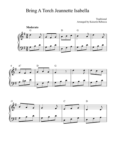 Bring A Torch Jeannette Isabella (arr. Kaiserin Rebecca)