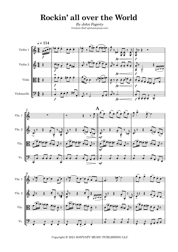 Rocking All Over The World (arr. Graham Hall (ghmusicprep.com))