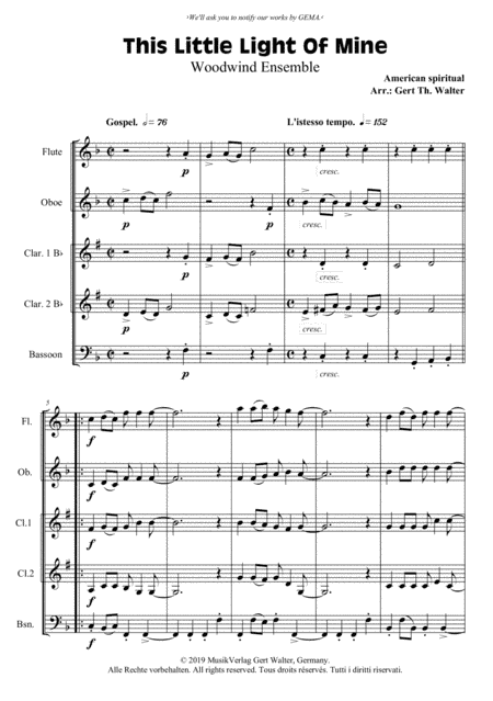 This Little Light Of Mine (arr. Gert Th. Walter)