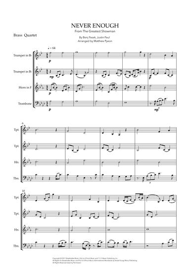 Never Enough (arr. Matthew pyeon)