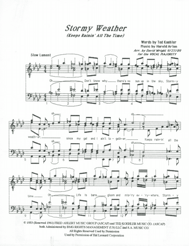 Stormy Weather (arr. David Wright)