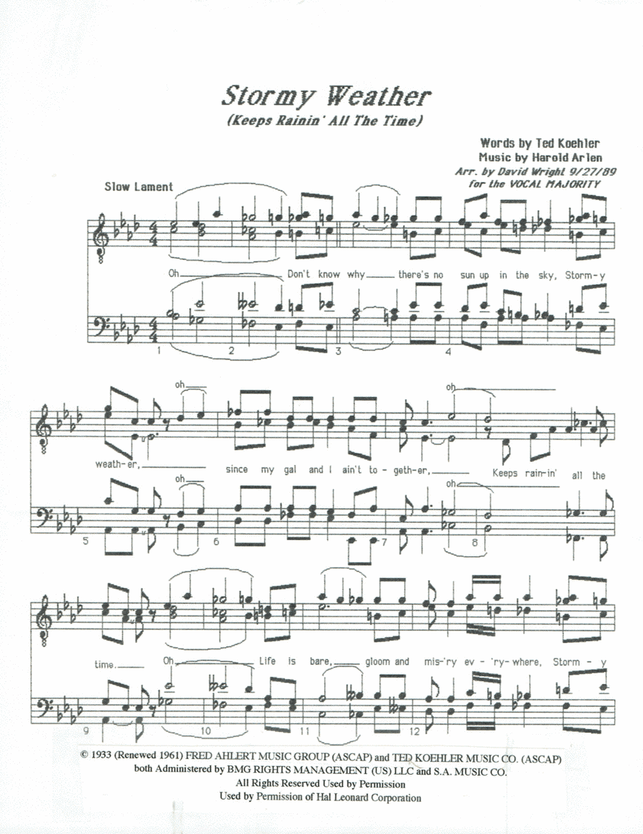 Stormy Weather (arr. David Wright)