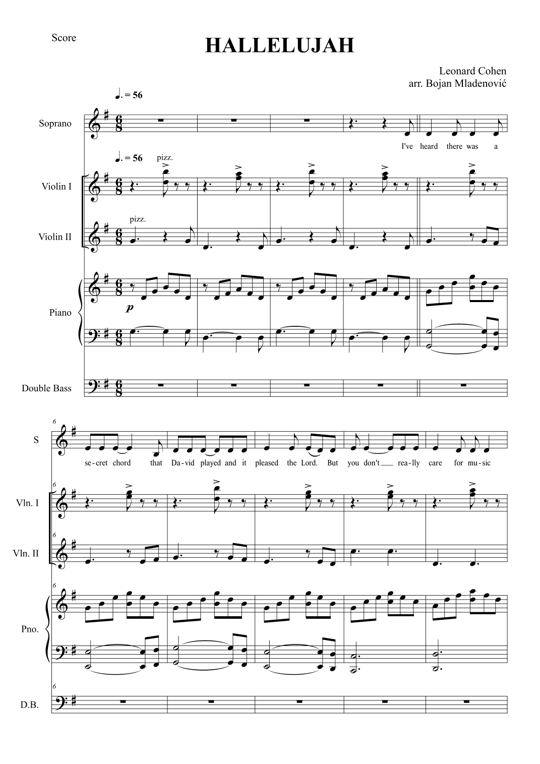 Hallelujah (arr. Bojan Mladenović)