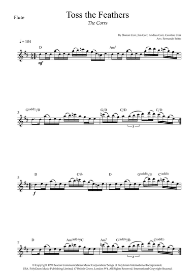 Toss The Feathers (arr. Fernando Britto)