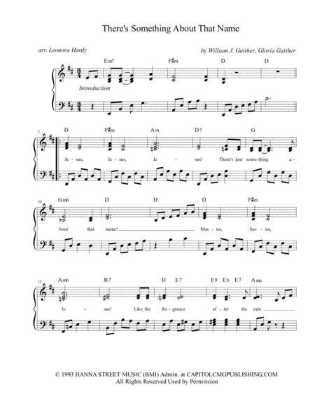 There's Something About That Name (arr. Leonora Hardy)