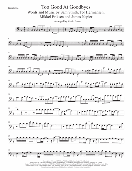 Too Good At Goodbyes (arr. Kevin Busse)