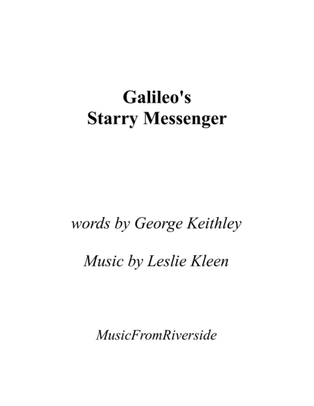 Galileo's Starry Messenger for Solo, Chorus, Speakers, and Instrumental Ensemble - Score Only